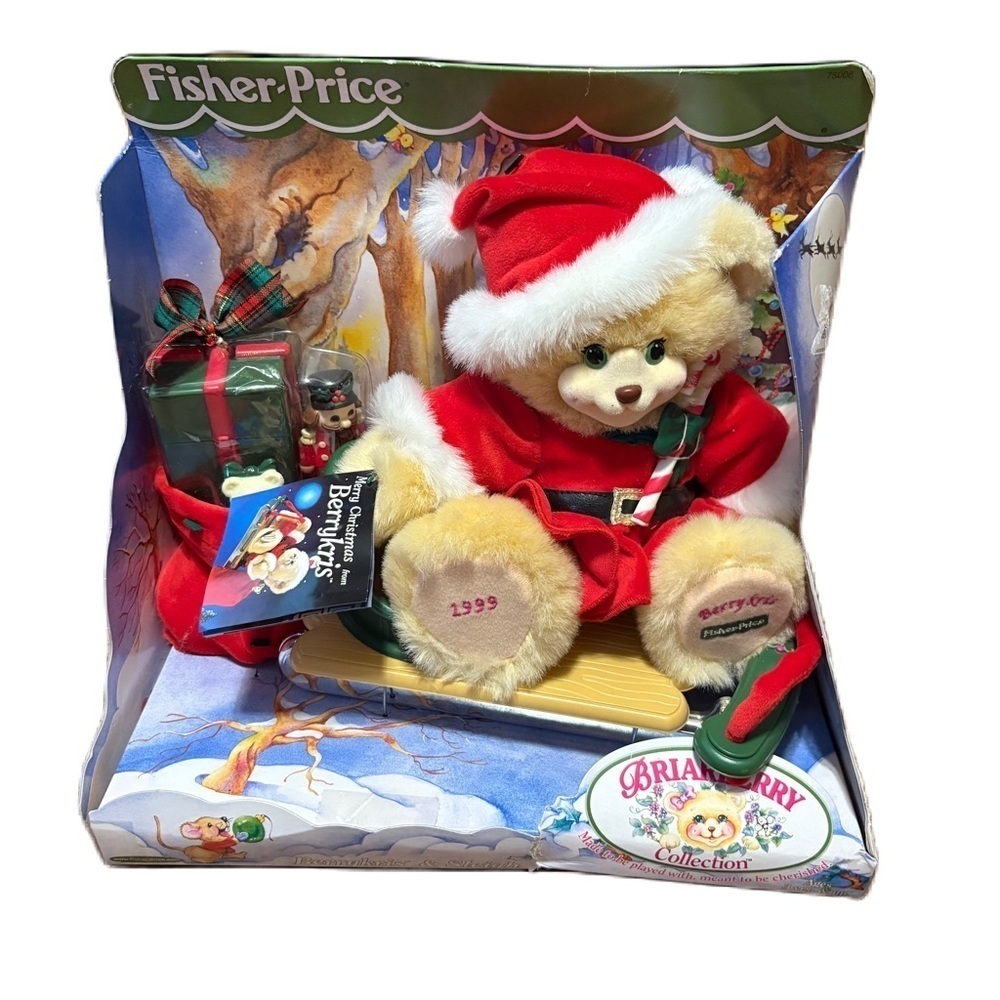 Fisher-Price Briarberry Collection BerryKris Bear & Sleigh Christmas Set 1999